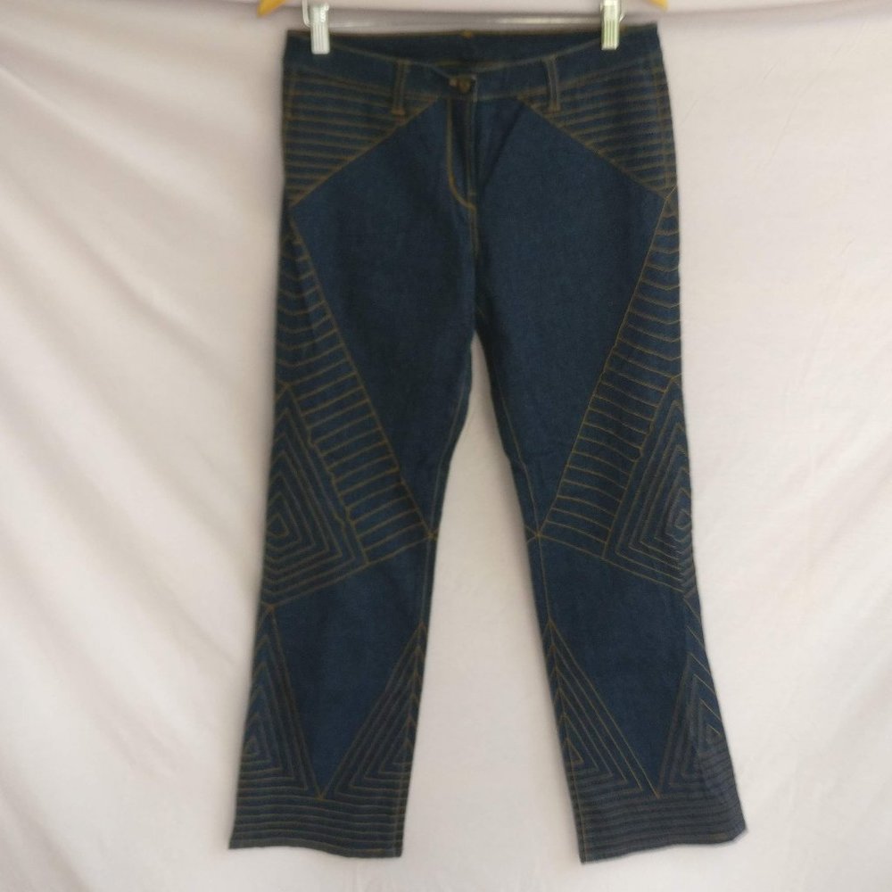 Vintage 90s Spider Web Dark academia Flared Jeans w10 +MEASUREMENT
